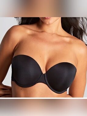Panache Porcelain Elan Strapless Black Smooth Molded Bra - 34G